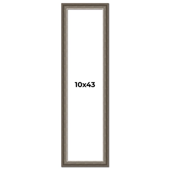 10x43 Frame Brown Solid Wood Picture Frame | 1.75 Inch Moulding Width | Austin Frame Complete with