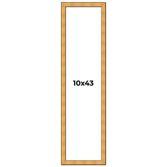 10x43 Frame Gold Rustic Solid Wood Picture Frame | 1.25 Inch Wide Moulding | Rustique Gold