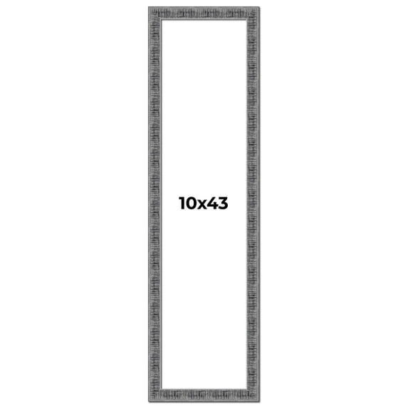 10x43 Frame Silver Black Rustic Sonoma Solid Wood Picture Frame | 1.5 Inch Moulding Width |