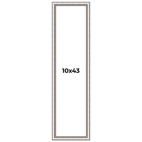 10x43 Frame Silver Real Wood Picture Frame Width 1.25 Inches | Interior Frame Depth 0.5 Inches |