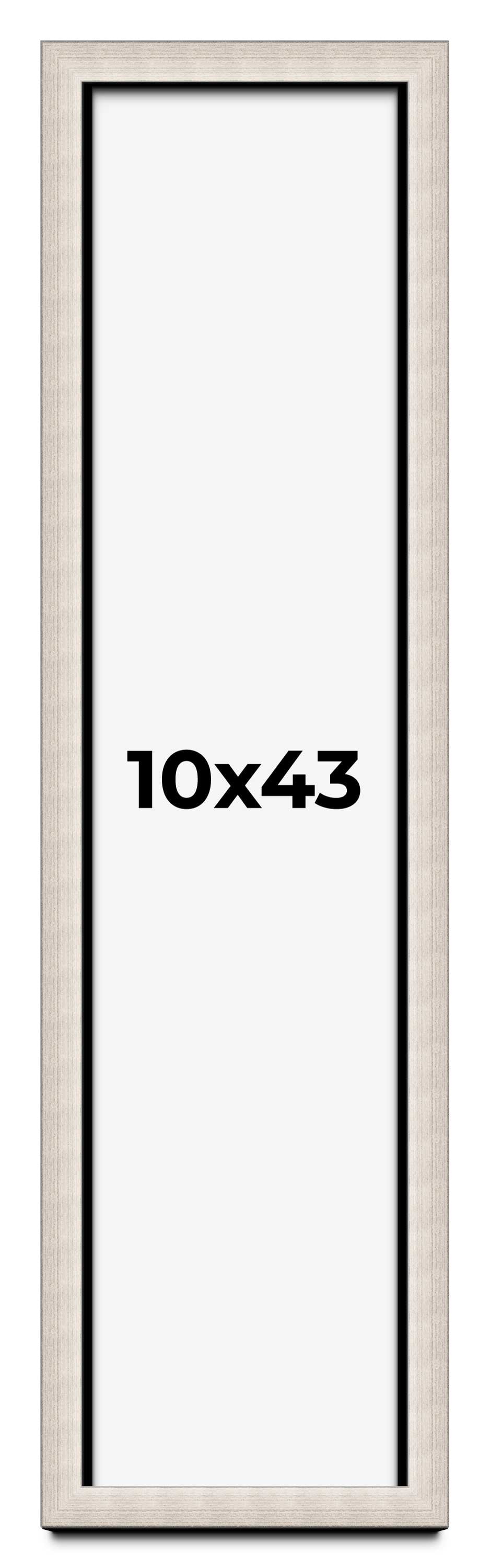 10x43 Shadow Box Brushed Silver | 1.5 Inch Deep | 1.25 Inch Moulding ...