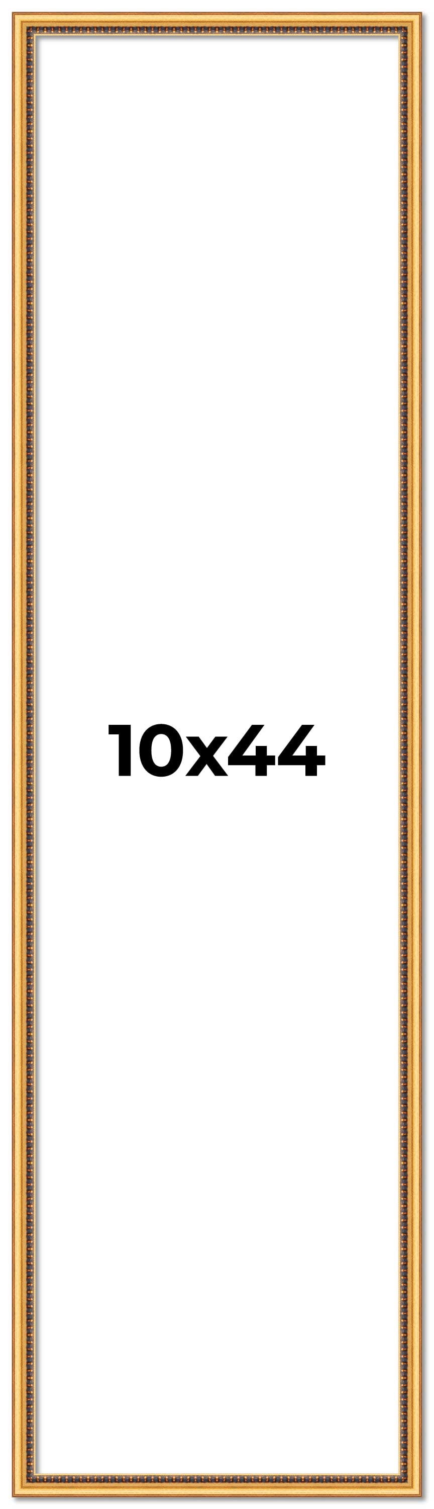 10x44 Frame Beaded Gold Solid Wood Picture Frame | 0.75 Inches Moulding ...