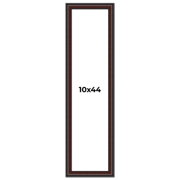 10x44 Frame Brown Round Mahogany Solid Wood Picture Frame | 1.625 Inch Moulding Width | with UV