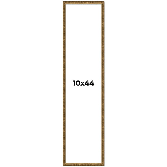 10x44 Frame Gold Kingsley Distressed Solid Wood Picture Frame Width 0.75 Inches | Interior Frame