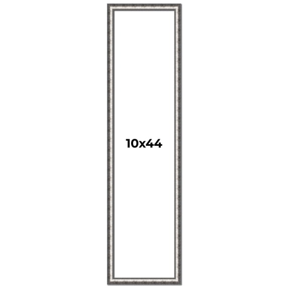 10x44 Frame Silver Real Wood Picture Frame Width 1.125 Inches | Interior Frame Depth 0.5 Inches |