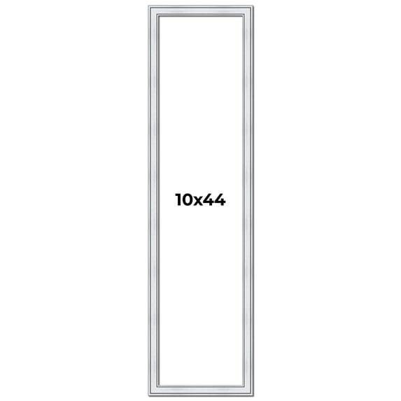 10x44 Frame Sterling Silver Solid Wood Picture Frame | 1.25 Inch Moulding Width | 0.75 Inch