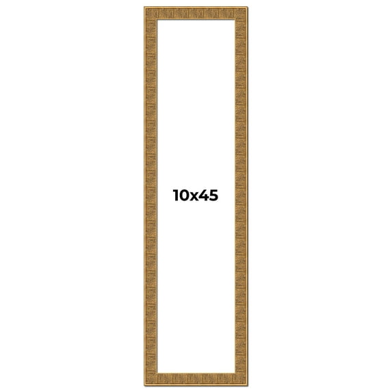 10x45 Frame Black and Gold Distressed Solid Wood Sonoma Picture Frame | 1.625 Inch Moulding Width |