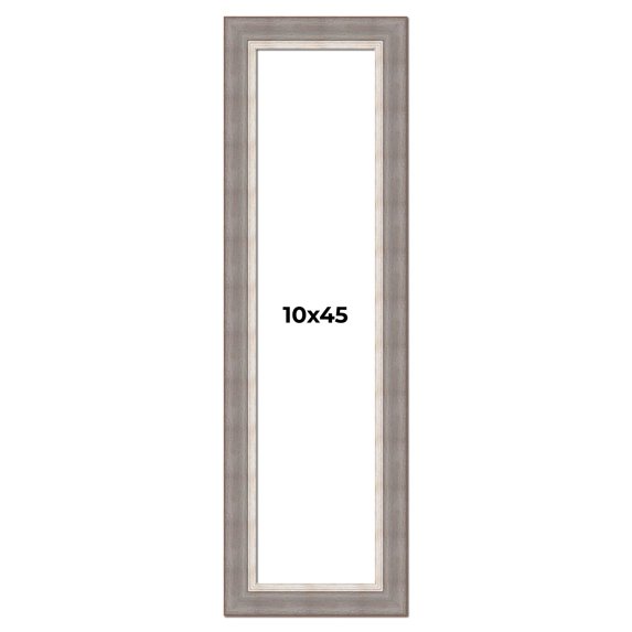 10x45 Frame Grey Real Wood Picture Frame Width 2.75 Inches | Interior Frame Depth 0.5 Inches |