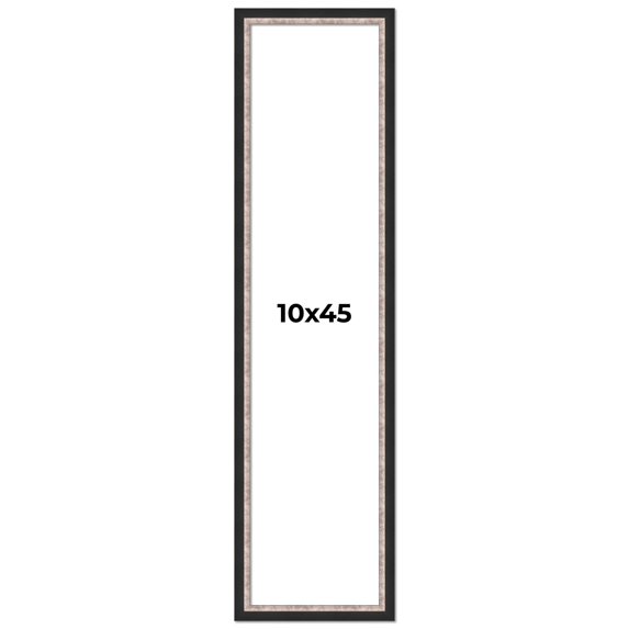 10x45 Frame Silver Real Wood Picture Frame Width 1.25 Inches | Interior Frame Depth 0.75 Inches |