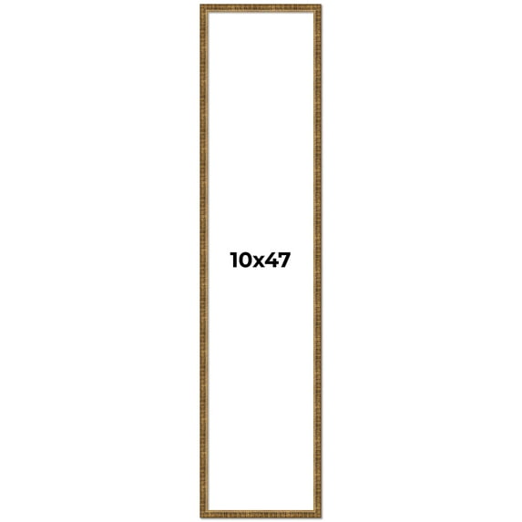 10x47 Frame Gold Picture Frame - Complete Modern Photo Frame Includes UV Acrylic Shatter Guard