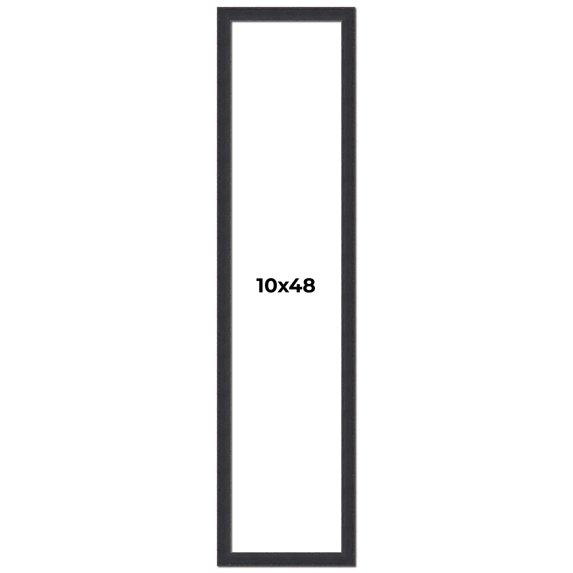 10x48 Frame Black Real Wood Picture Frame Width 1.25 Inches | Interior Frame Depth 0.5 Inches |