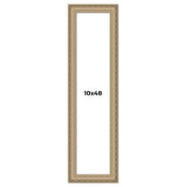 10x48 Frame Ornate Silver Beaded Solid Wood Picture Frame Width 2.5 Inches | Interior Depth 1