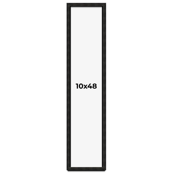 10x48 Shadow Box Black Rustic Barnwood Display Frame | 1.125 Inch Deep | 0.875 Inch Moulding Width