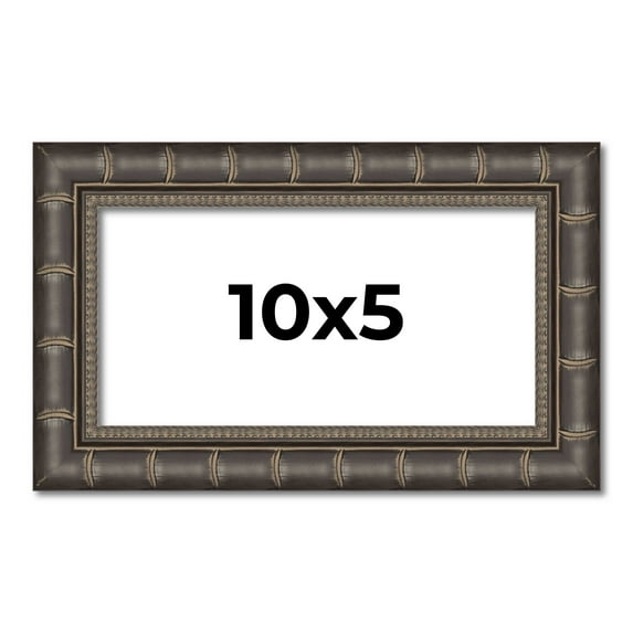 10x5 Frame Black Bamboo Solid Wood Picture Frame Width 1.5 Inches | Interior Frame Depth 0.5 Inches