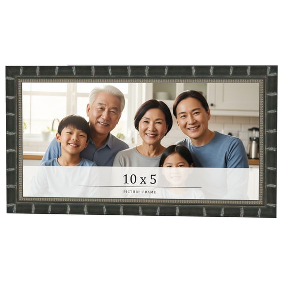10x5 Frame Black Bamboo Solid Wood Picture Frame Width 1.5 Inches | Interior Frame Depth 0.5 Inches