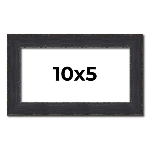 10x5 Frame Black Real Wood Picture Frame Width 1.25 Inches | Interior Frame Depth 0.5 Inches |