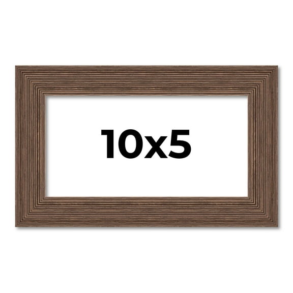 10x5 Frame Brown Distressed Barnwood Picture Frame | Rustic Farmhouse Photo Frame Includes UV