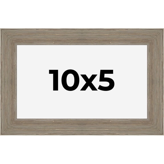 10x5 Frame Gray Barnwood Rustic Solid Wood Picture Frame | 1.5 Inch Moulding Width | Includes UV