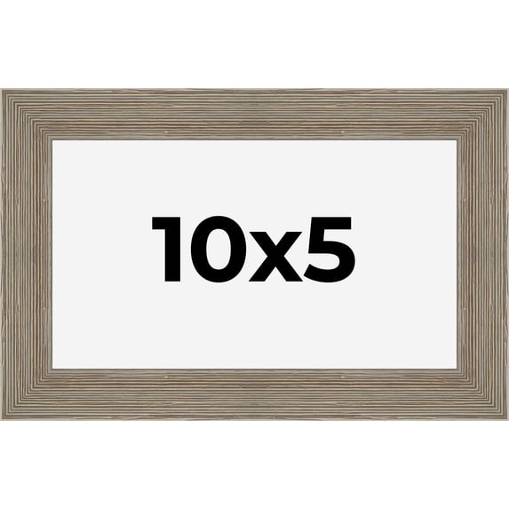 10x5 Frame Gray Barnwood Rustic Solid Wood Picture Frame | 1.5 Inch Moulding Width | Includes UV