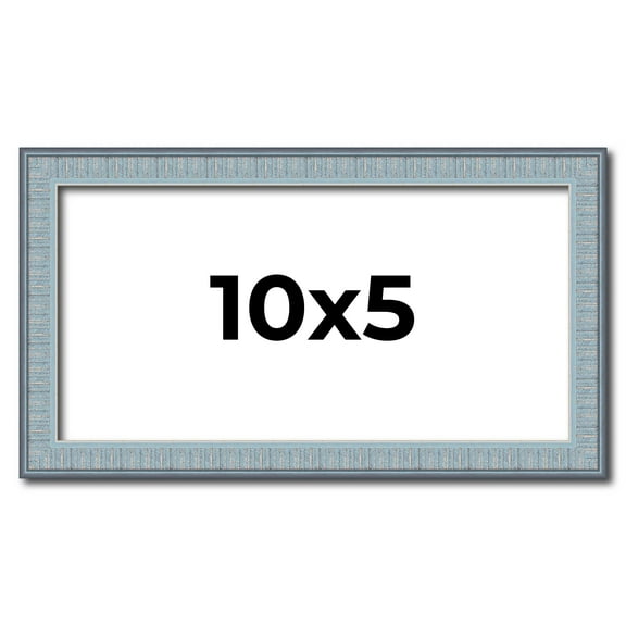 10x5 Frame Rustic Sky Blue Solid Wood Picture Frame | 0.75 Inch Moulding Width |Includes UV Acrylic