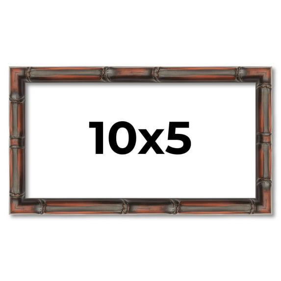 10x5 IN Frame Brown Bamboo with Dark Coffee/Walnut Finish | Solid Wood Picture Frame Width 0.75