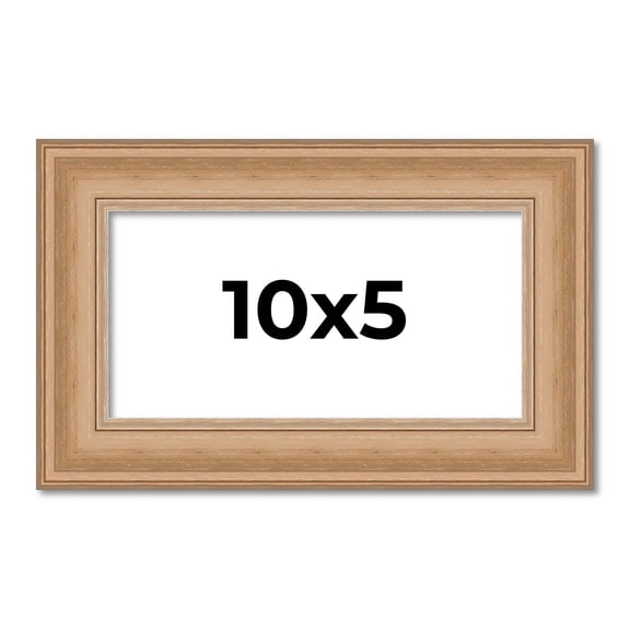 10x5 IN Frame Charleston Honey Brown Solid Wood Picture Frame Width 1.75 Inches | Interior Depth