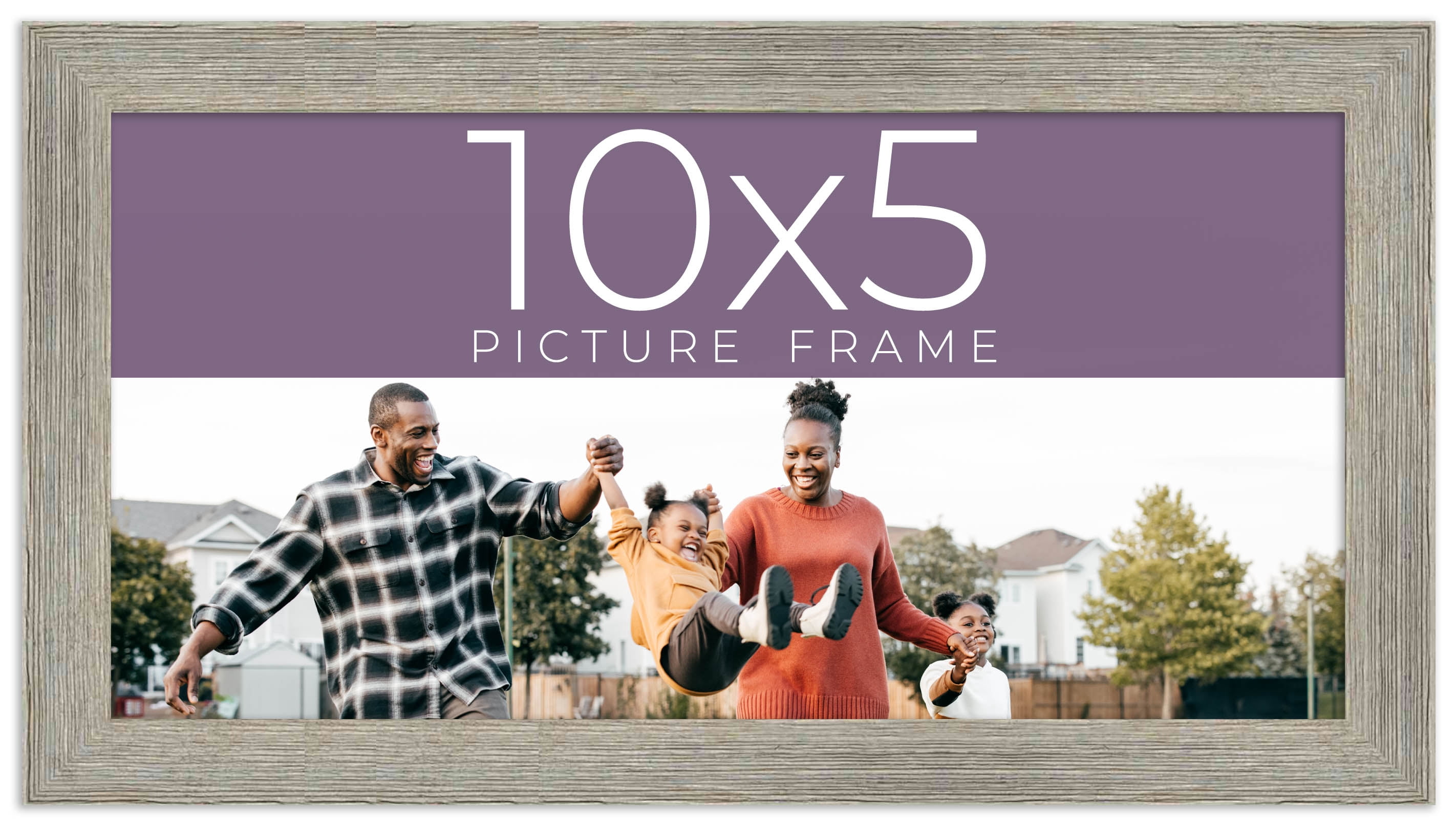 10x5 IN Frame Grey Real Wood Picture Frame Width 1.5 Inches | Interior ...