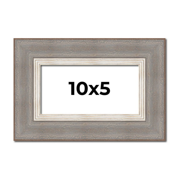 10x5 IN Frame Grey Real Wood Picture Frame Width 2.75 Inches | Interior Frame Depth 0.5 Inches |