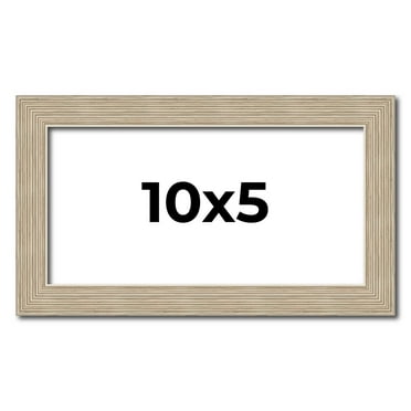 10x5 IN Frame Grey Solid Wood Picture Frame Width 1 Inches | Interior Frame Depth 0.5 Inches |