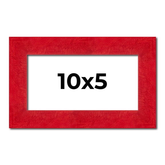 10x5 IN Frame Red Burl Solid Wood Picture Frame Width 1.75 Inches | Interior Frame Depth 0.5 Inches