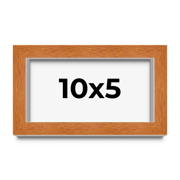 10x5 IN Shadow Box Frame Brown | 0.875 Inches Deep Real Wood Contemporary Shadowbox Display Frame |