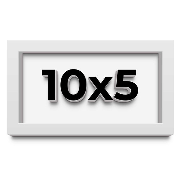 10x5 IN Shadow Box Frame White | 1 Inches Deep Real Wood Contemporary Shadowbox Display Frame | UV