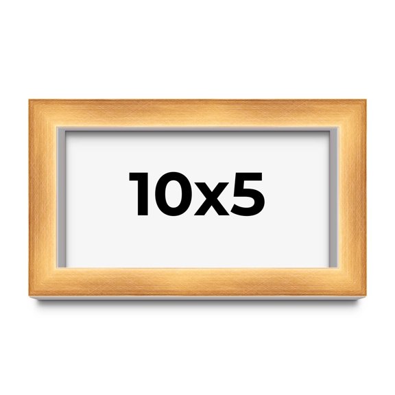 10x5 Shadow Box Bronze Cross-Brushed Display Frame | 1.625 Inches Deep Solid Wood | UV Resistant