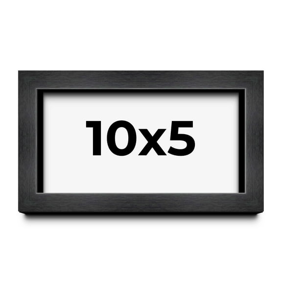 10x5 Shadow Box Frame Grey Charcoal Black | 0.875 Inches Deep | Wood Shadowbox Display Frame | UV