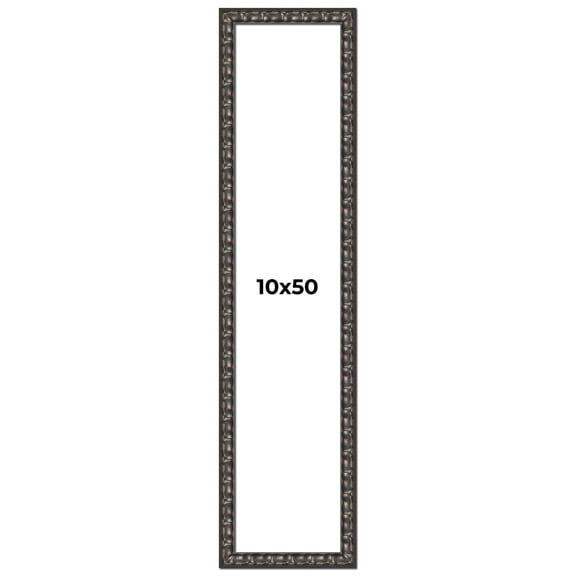 10x50 Frame Black-Brown Medieval Solid Wood Picture Frame | 1.5 Inch Moulding Width | Gotham