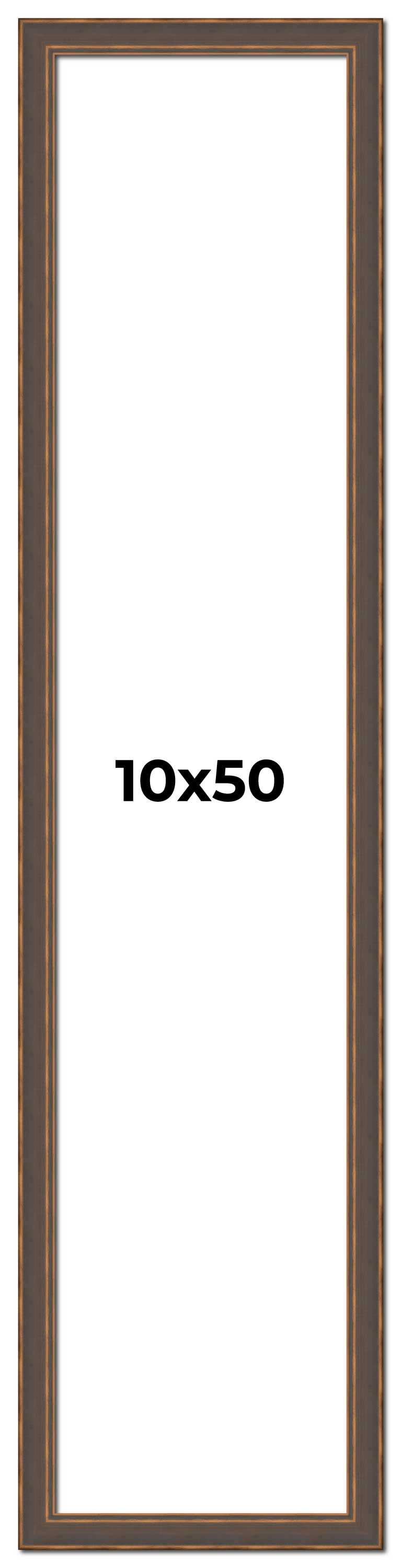10x50 Frame Golden Caramel Solid Wood Bronze Picture Frame | 1.25 Inch ...