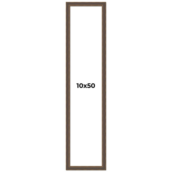 10x50 Frame Golden Caramel Solid Wood Bronze Picture Frame | 1.25 Inch Moulding Width | 0.5 Inch