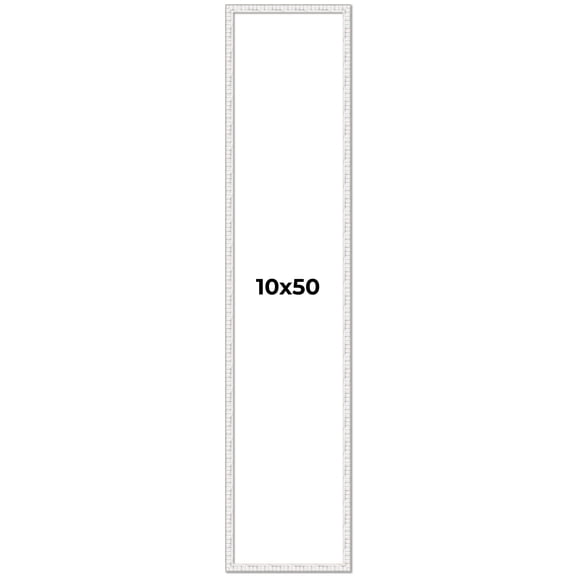 10x50 Frame White Real Wood Picture Frame Width 0.75 inches | Interior Frame Depth 0.5 inches |
