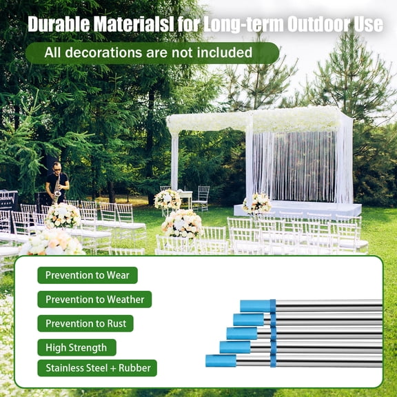 10x50ft Backdrop Stand Heavy Duty Adjustable 3-15m Pipe and Drape Frame, Wedding Party Event Background Support System with 6 Bases, 44lbs Load Capacity for Stage Photography Trade Show