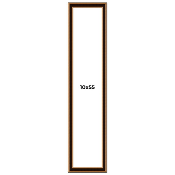 10x55 Frame Gold Brown Plein Air Vintage Solid Wood Picture Frame | 1.75 Inches Moulding Width |