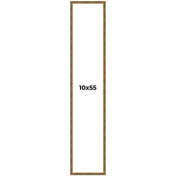 10x55 Frame Gold Kingsley Distressed Solid Wood Picture Frame Width 0.75 Inches | Interior Frame