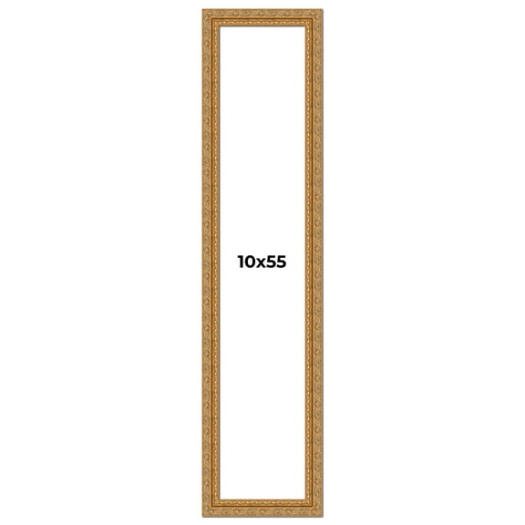 10x55 Frame Gold Ornate Solid Wood Picture Frame | 2 Inch Moulding Width | Firman Traditional Photo