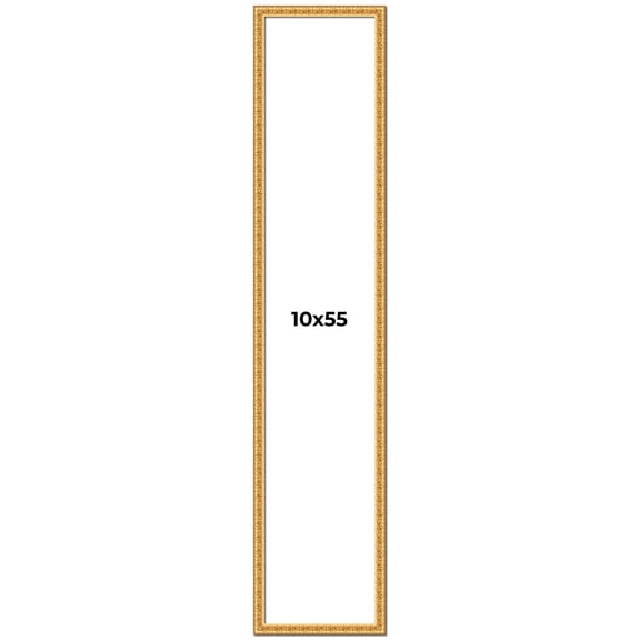 10x55 Frame Gold Real Wood Picture Frame Width 1 inches | Interior Frame Depth 0.5 inches | Edwina