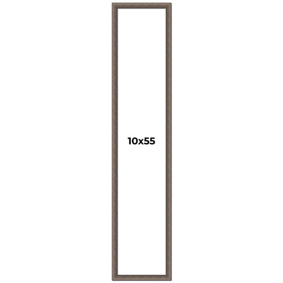10x55 Frame Silver Real Wood Picture Frame Width 1.25 Inches | Interior Frame Depth 0.5 Inches |