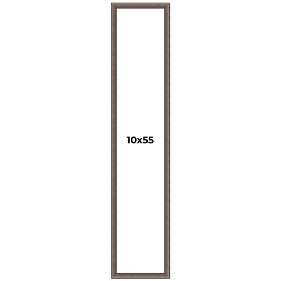 10x55 Frame Silver Real Wood Picture Frame Width 1.25 Inches | Interior Frame Depth 0.5 Inches |