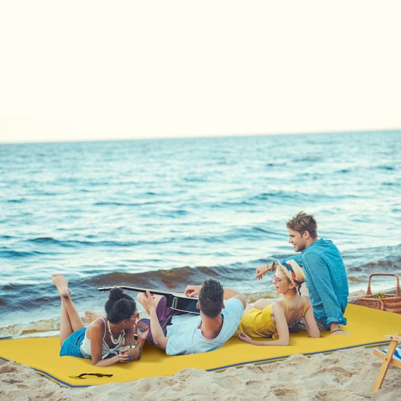 10x5ft Yellow Floating Mat for Lake Ocean, 3-Layer Thick XPE Foam Water Pad with Tear-Resistant Mesh, Portable Raft for Swimming Pool Water Activities