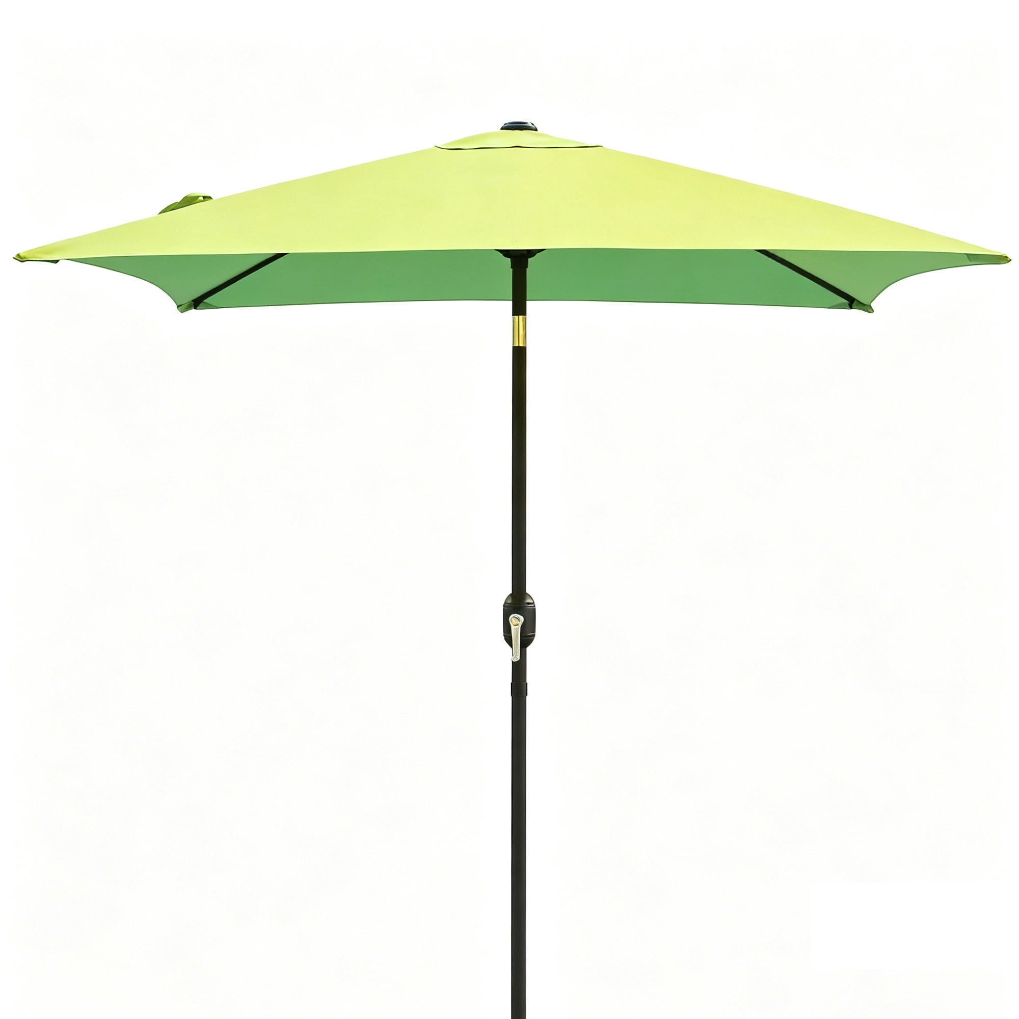 Kool 6.5 ft Square Outdoor Patio Market Umbrella with Push Button Tilt and Crank Handle, Green