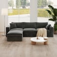 thumbnail image 1 of 10x6 Feet Boneless Sectional Couch, Convertible L-Shaped Cloud Sofa, 3 Seater Modular Memory Foam Couch for Medium Room (Grey, Left Facing Chaise), 1 of 9