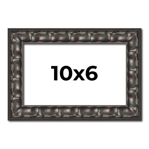 10x6 Frame Black-Brown Medieval Solid Wood Picture Frame | 1.5 Inch Moulding Width | Gotham Beveled