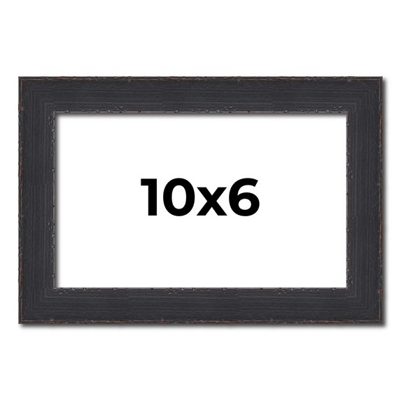10x6 Frame Black Real Wood Picture Frame Width 1.25 Inches | Interior Frame Depth 0.5 Inches |